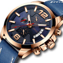 CRRJU 2285 Fashion Men Luminous Display Calendar Chronograph Leather Strap Quartz Watch