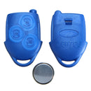 3 Button Blue Remote Key Fob Case with battery For Ford Transit MK7