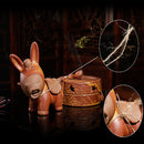 2Pcs/Set Ceramic Incense Cone Burner Incense Holder Donkey Pulling Millstone w/ Rope Lucky Fragrant Censer Decor