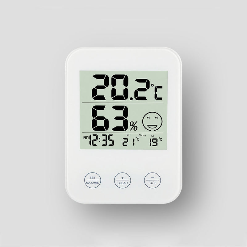 FanJu FJ718 Weather Clock with Temperature Humidity Meter LCD Comfort Display Indoor Thermometer