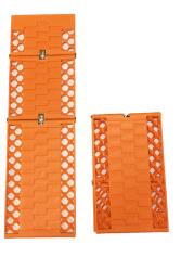 Rubber Car Snow Tires Grip Tracks Foldable Skid Plate Chain Universal Orange