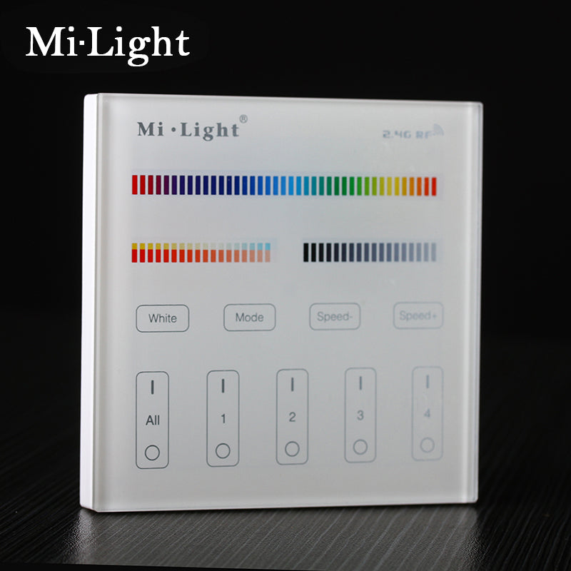 Mi Light Battery Powered B4 4-Zone RGB+CCT Smart Panel RF Controller For LED Strip Light Lamp Bulb