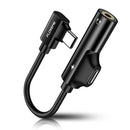 FLOVEME 2 in 1 Type C to 3.5mm Headphone Jack Audio Adapter Cable For Smartphone Tablet PC