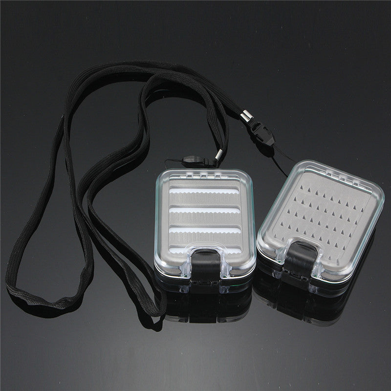 Double Side Waterproof Fly Fishing Box Foam Insert with Lanyard Hold 136 Flies