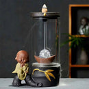 LED Ceramic Changing Banckflow Home Incense Burner Holder Crystal Ball Censer