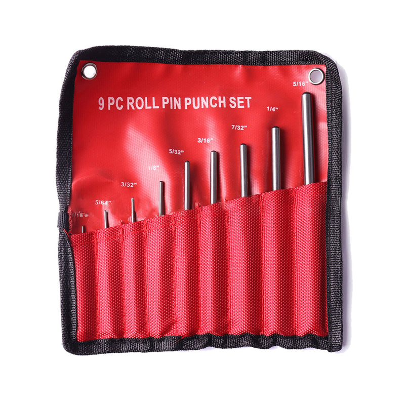 9 Piece Set-up Punch Round Punch Pieces Roll Pin Punch Set Bolt Catch Roll Pin Hole Punch Leather Craft Tool