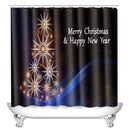 Bathroom Mat Merry Christmas Decoration Style Floor Mat Covered Toilet Lid Shower Curtain