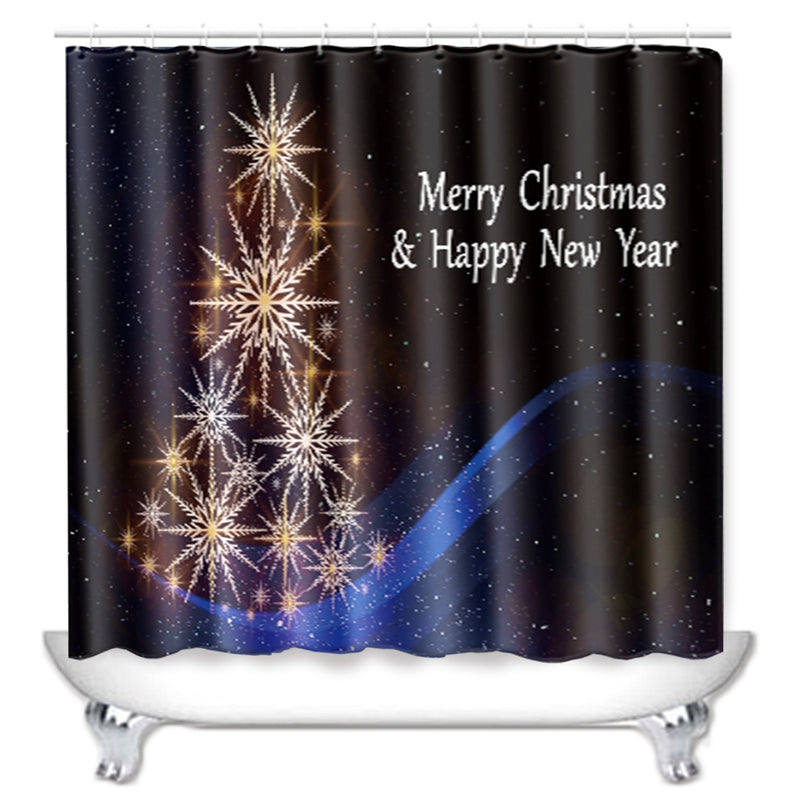 Bathroom Mat Merry Christmas Decoration Style Floor Mat Covered Toilet Lid Shower Curtain