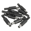 Excellway JP02 10Pcs 5.5x2.1mm DC Power Male Solder Barrel Tip Plug Jack Connector