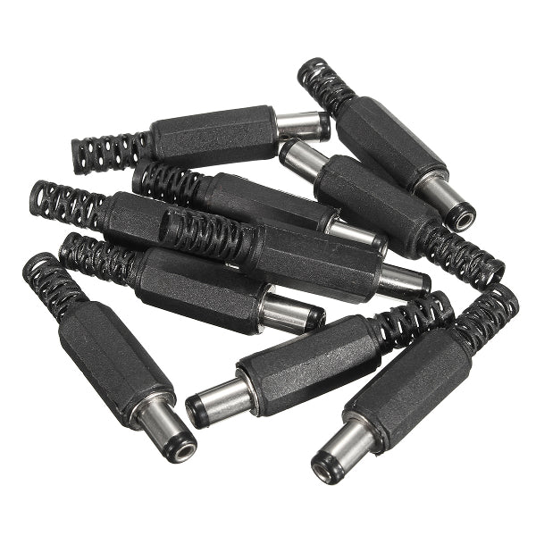 Excellway JP02 10Pcs 5.5x2.1mm DC Power Male Solder Barrel Tip Plug Jack Connector