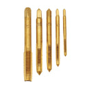 Drillpro 5pcs M3-M8 Steel Titanium Coated Machine Screw Plug Tap Straight Flute Hand Tap