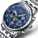 Aesop 9016G Full Steel Automatic Mechanical Watch 3ATM Waterproof Calendar Men Watch