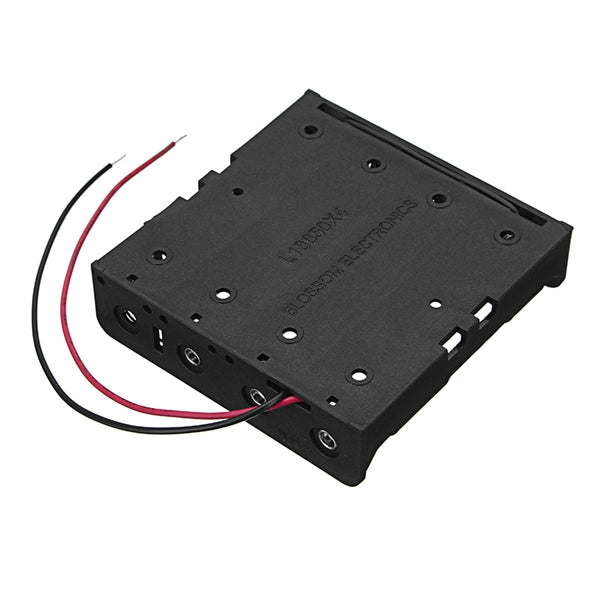 New Version DC 14.8V 4 Slot 4 Series 18650 Battery Holder Box Case With 2 Leads And Spring