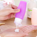 3pcs Silicone Refilliable Bottles Travel Set & Makeup Brushes Cleaner Lotion Cream Shampoo Container
