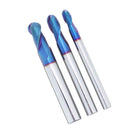 Drillpro R3/R4/R5 2 Flutes Ball Nose End Mill HRC60 Blue NaCo Coating Tungsten Steel Carbide CNC Milling Cutter
