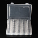Coin Collection Box 100PCS 30MM Round Coin Case Transparent Storage Box Plastic Organizer Container