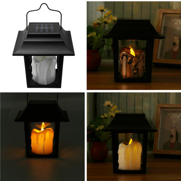 Solar Powered LED Candle Light Outdoor Garden Pathway Lawn Light Camping Hanging Lamp