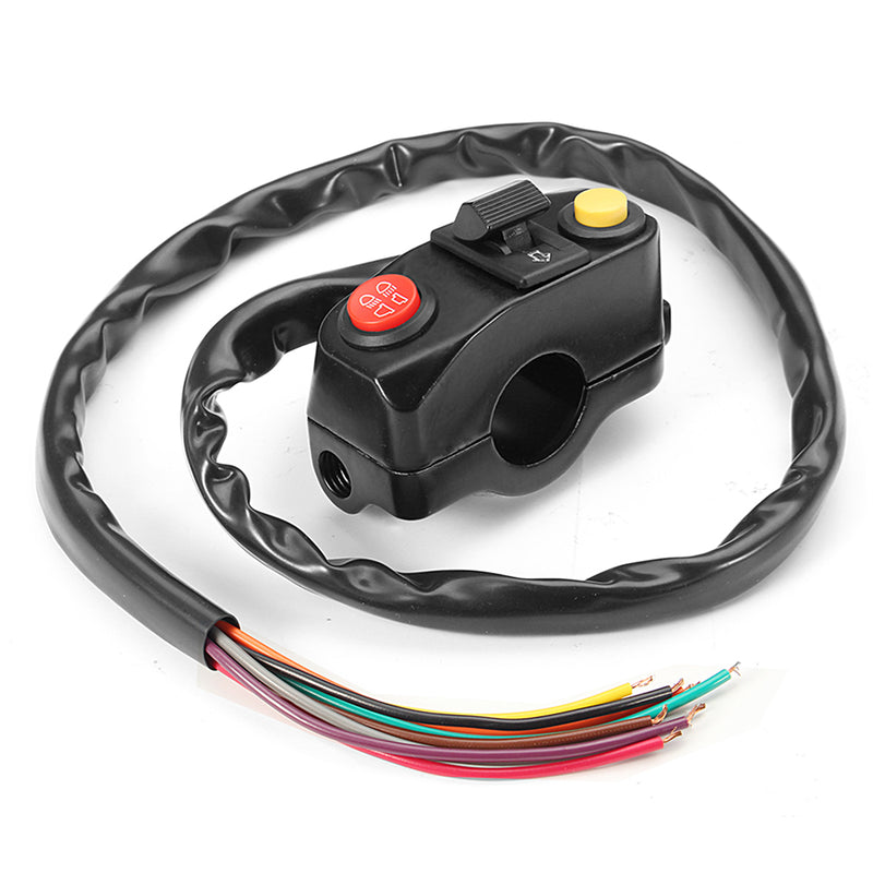 7/8inch Motorcycle Handlebar Mount Scooter ATV Bike Kill Horn Low/High Beam Switch