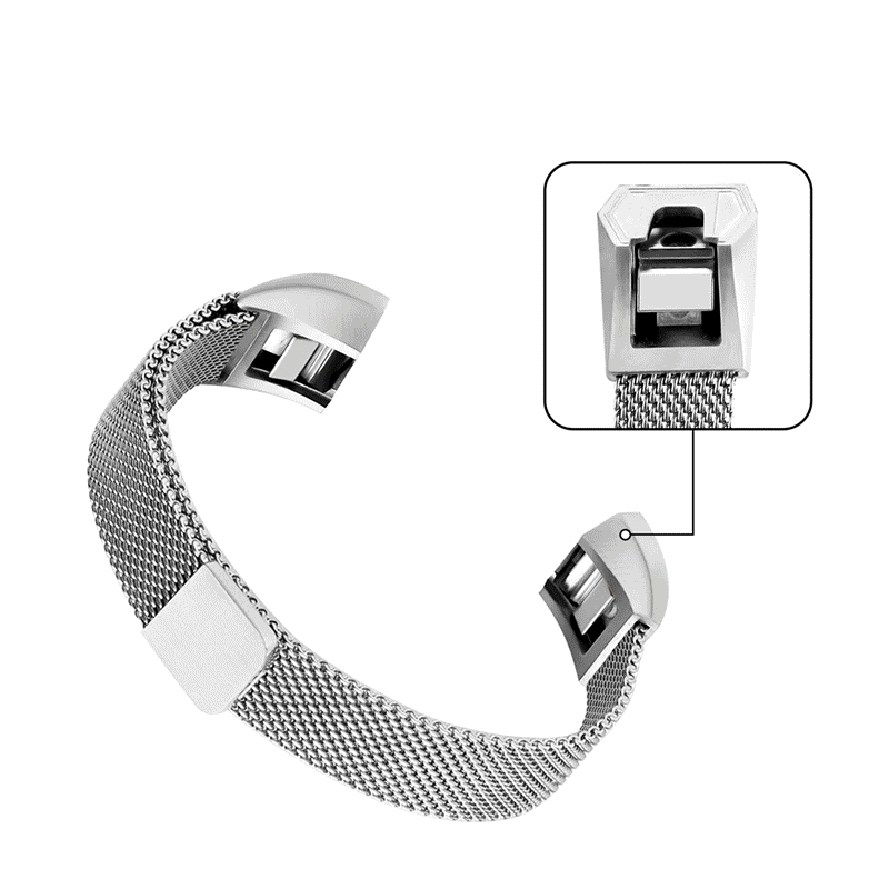 12mm Watch Band Milanese Loop Stainless Steel Strap Replacement for Fitbit Alta Smart Watch
