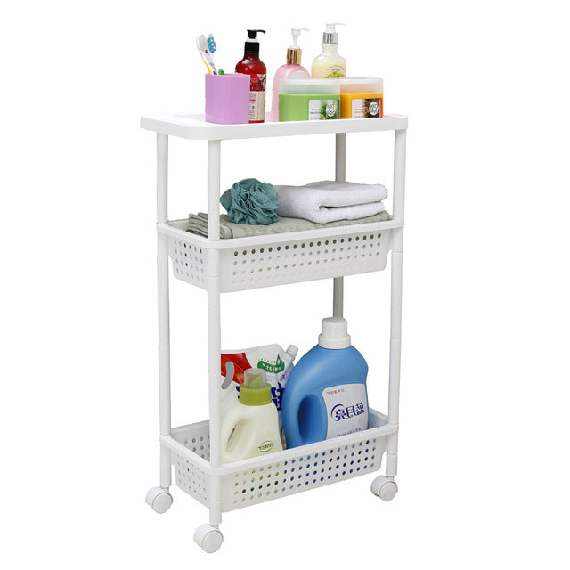 Kitchen Bathroom Multi-Layer Racks Quilted Storage Rack Living Room Hollow Slitting Rack
