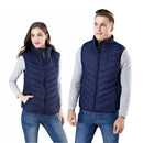 9 HeatingPads Blue USB Men Women Electric Heated Vest Jacket Coat Washable Warm