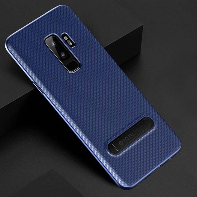 Totu Carbon Fiber Kickstand Protective Case For Samsung Galaxy S9/S9 Plus