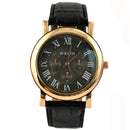 Wecin 9003 PU Leather Roman Number Band Analog Quartz Couples Watch