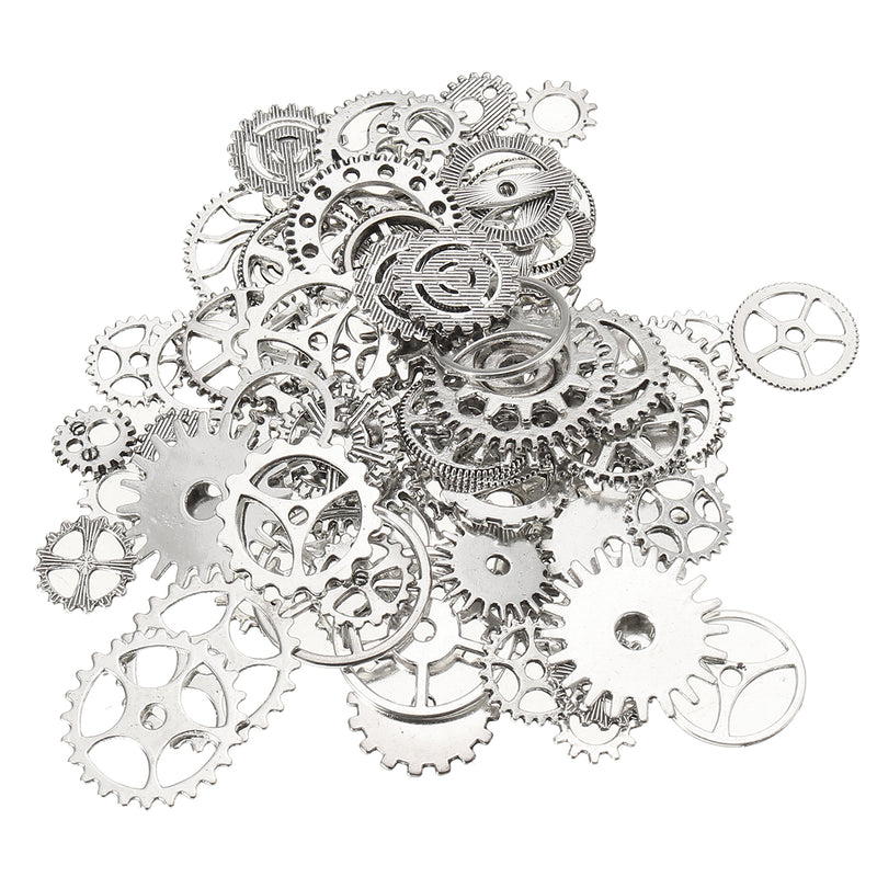 60-70Pcs Steampunk Altered Art Craft Cyberpunk Gear Wheels Decoration Part
