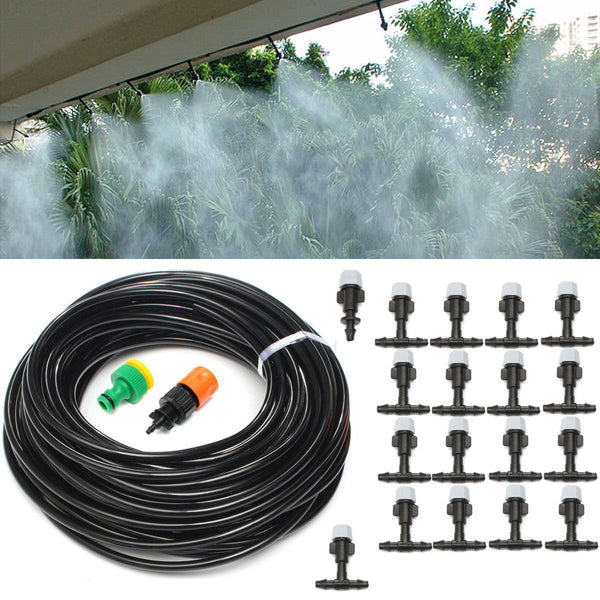 20m Hose Mist Cooling System Garden Water Drip Irrigation Watering System Tool Sprinkler Nozzle