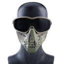 Wosport Tactical Glasses+Half Face Mask Removable Outdoor CS Military Protective Mask