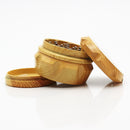 50x44mm Grinding Machine Resin Drum-shaped Lighter Imitation Wood Grain Herb Grinder