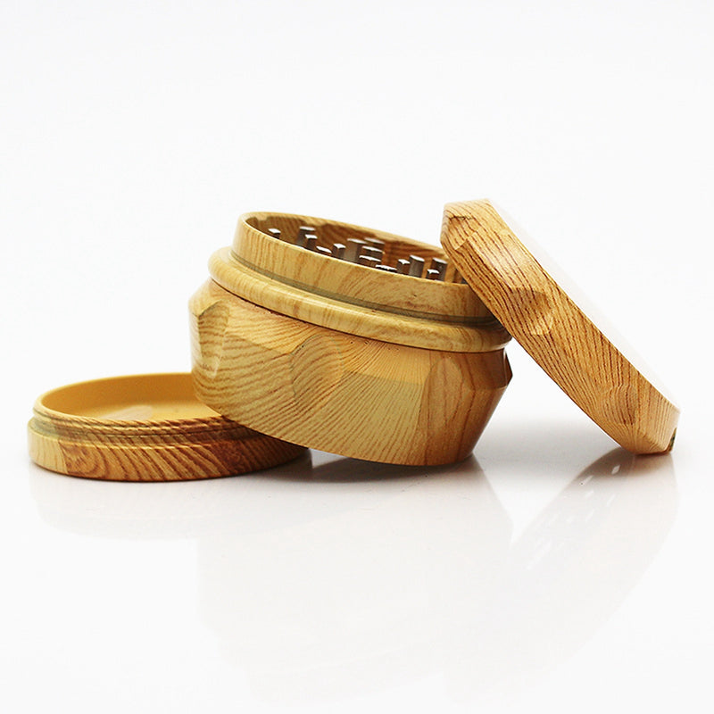 50x44mm Grinding Machine Resin Drum-shaped Lighter Imitation Wood Grain Herb Grinder