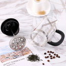 350ML Glass Blunt French Press Coffee Maker Machine Kettle Pot with Stainless Steel Coffee Plunger Hollow Espresso Maker Coffee Pot