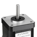 HANPOSE 17HS4401S-D150S Double Shaft 48mm Nema 17 Stepper Motor 42 Motor 42BYGH 1.6A 45N.cm 4-lead for CNC Laser 3D Printer