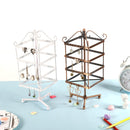 128 Holes Rotating Earring Iron Stand Ring Display Square Jewelry Rack Holder