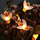 Solar Powered 5M 20LEDs Waterproof  Black Yellow Bee Fairy String Light for Garden Party Christmas