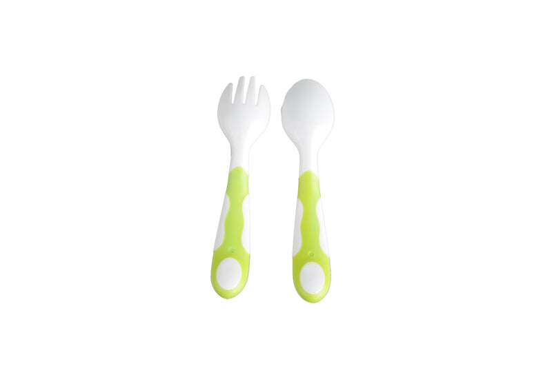 PUKU Kids Fork and Spoon Set with Carrying Case Child Pack Utensils Baby Tableware BPA- Free