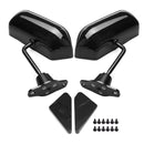 Universal Side Car Mirror Wing Mirror Convex Glass Black (LH+RH) UK-2