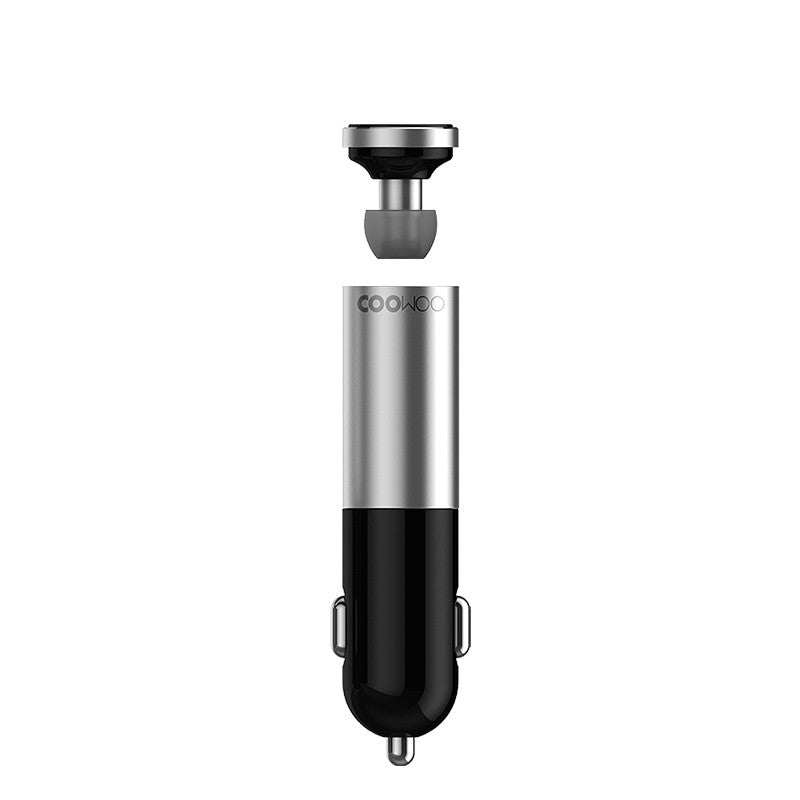 Original CooWoo 2 in 1 Bluetooth Earphone 4.0 Handfree Wireless Call Headset Aluminium Alloy  USB Car Charger for Samsung Xiaomi Huawei
