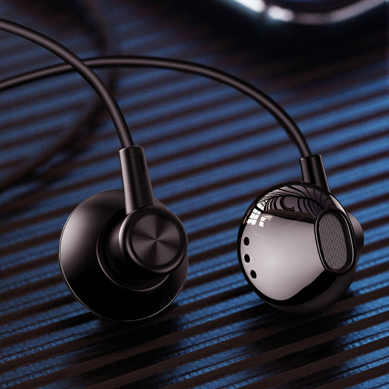 ROCK SPACE ES02 HiFi Stereo Music Earphone 3.5mm Wired Control Aluminum Alloy Headset for PC Cell Phones