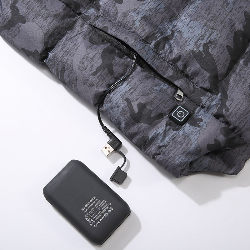 Electric Vest Heated Cloth Jacket USB Warm Heating Pad Body Winter Warmer Gray