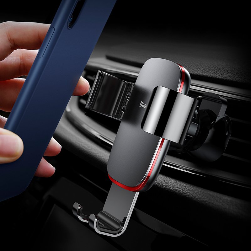 Baseus Metal Gravity Auto Lock Car Mount Air Vent Holder Stand for iPhone 8 Xiaomi Mobile Phone