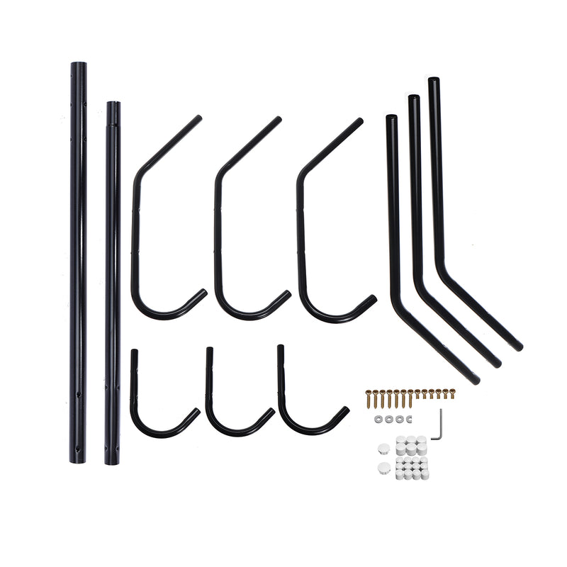 6/9 Hooks Stand Coat Rack Tree Hat Jacket Umbrella Cloth Hanger Holder Metal Storage