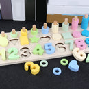 Preschool Learning for Montessori Math Toys Counting Board Digital Shape Pairing