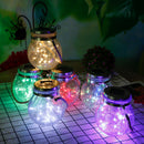 Hanging Solar Powered Crackle Glass Jar Lamp Lantern String Fairy Light Romantic Indoor Outdoor Decoration