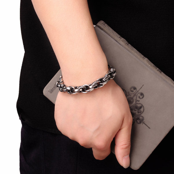 Men Stainless Steel Bracelet Punk Gun Black Bangle Chain