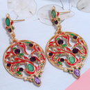 Bohemian Hallow Earrings Rhinestone Retro Style Ear Drop Alloy Earring For Women