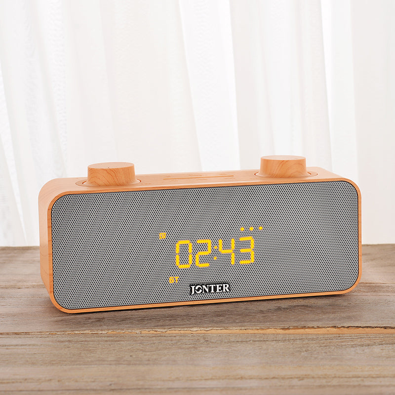 JONTER M39 Alarm Clock LED Displayv Stereo bluetooth Speaker With Mic FM Radio AUX TF Card