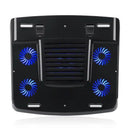 NUOXI T9 Aluminum Mesh & Plastic Portable Lightweight Notebook Laptop Cooling Pad with Aluminum Panel and Five Cooling Fans