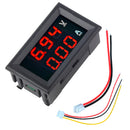 5pcs Mini Digital Voltmeter Ammeter DC 100V 10A Panel Amp Volt Voltage Current Meter Tester 0.56" Red Red Dual LED Display